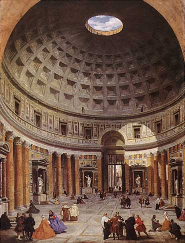 The Interior of The Pantheon, Rome by Giovanni Pannini